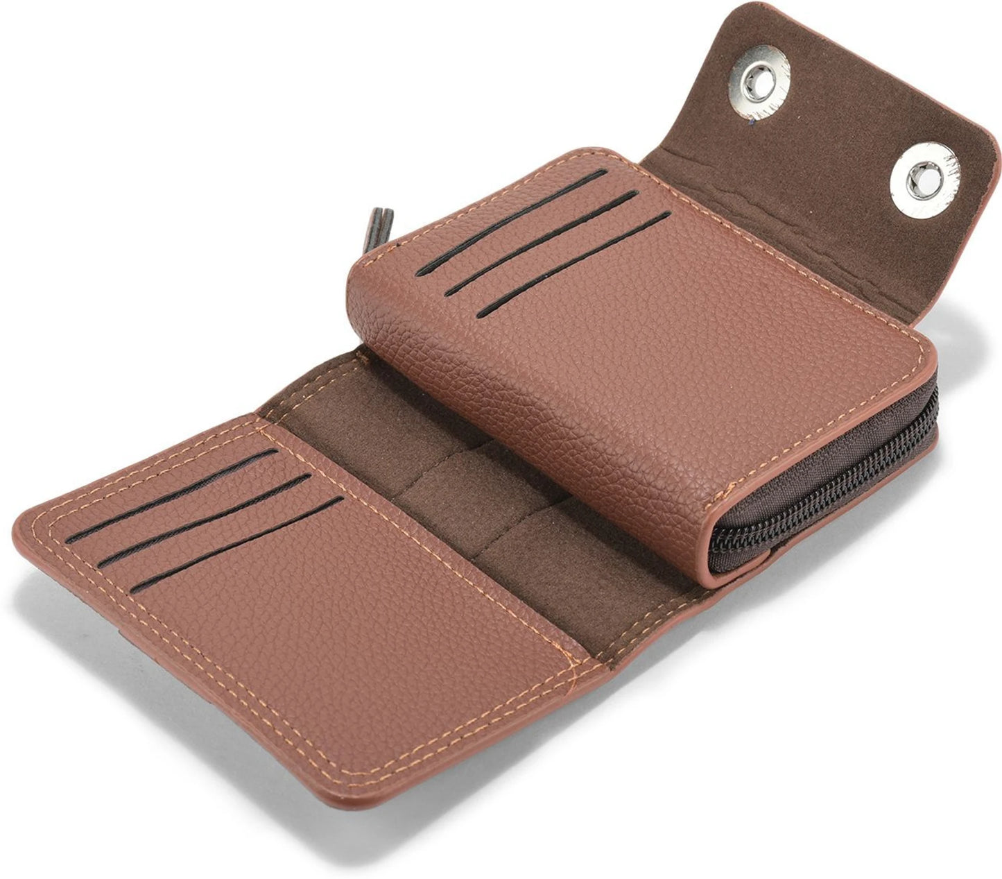 MENSCH Men & Women Casual Tan Artificial Leather RFID  Card Holder (15 Card Slots)